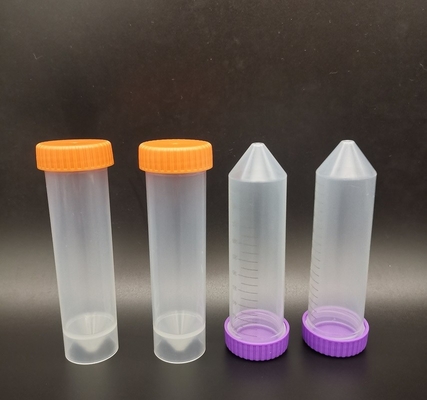 Unsterilized inferior cônico graduado do tubo de centrifugador do tampão de parafuso dos materiais de consumo 50ml do laboratório médico