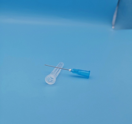 Agulha hipodérmica 23g estéril azul profunda descartável com diâmetro de 0.6mm para fora
