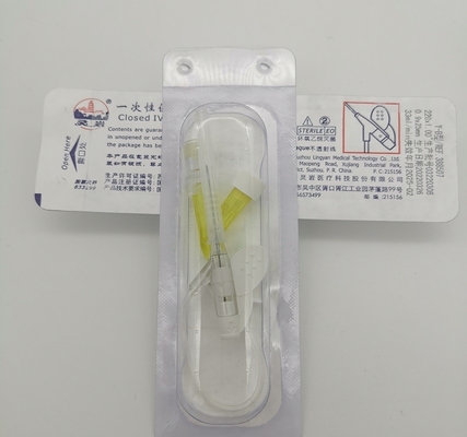 24G descartável Y para datilografar o cateter amarelo do Iv para a infusão Neonatal pediatra