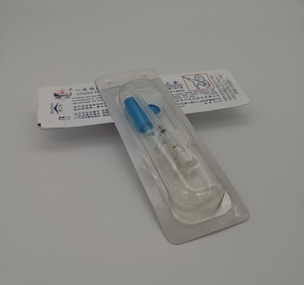 tipo pressão positiva de 22G Y da infusão rotineira azul descartável da cânula do Iv para adultos