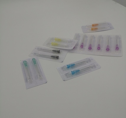 Claro - agulhas descartáveis amarelas da seringa inclinadas para a injeção para fora do diâmetro 2.7mm 12G
