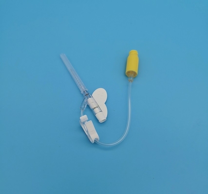 IV tipo descartável amarelo infusão Neonatal pediatra da pressão positiva da borboleta da cânula 24G