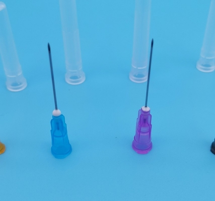 Agulha hipodérmica 23g estéril azul profunda descartável com diâmetro de 0.6mm para fora