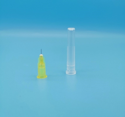 Claro - agulhas descartáveis amarelas da seringa inclinadas para a injeção para fora do diâmetro 2.7mm 12G