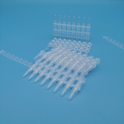Tubo transparente da tira da reação da biologia molecular de tiras de tubo dos tubos 8 de um PCR de 0,2 Ml