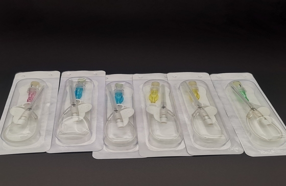 Agulha endovenosa para uso único, endovenosa, amarela reta 24G Infusão pediátrica neonatal